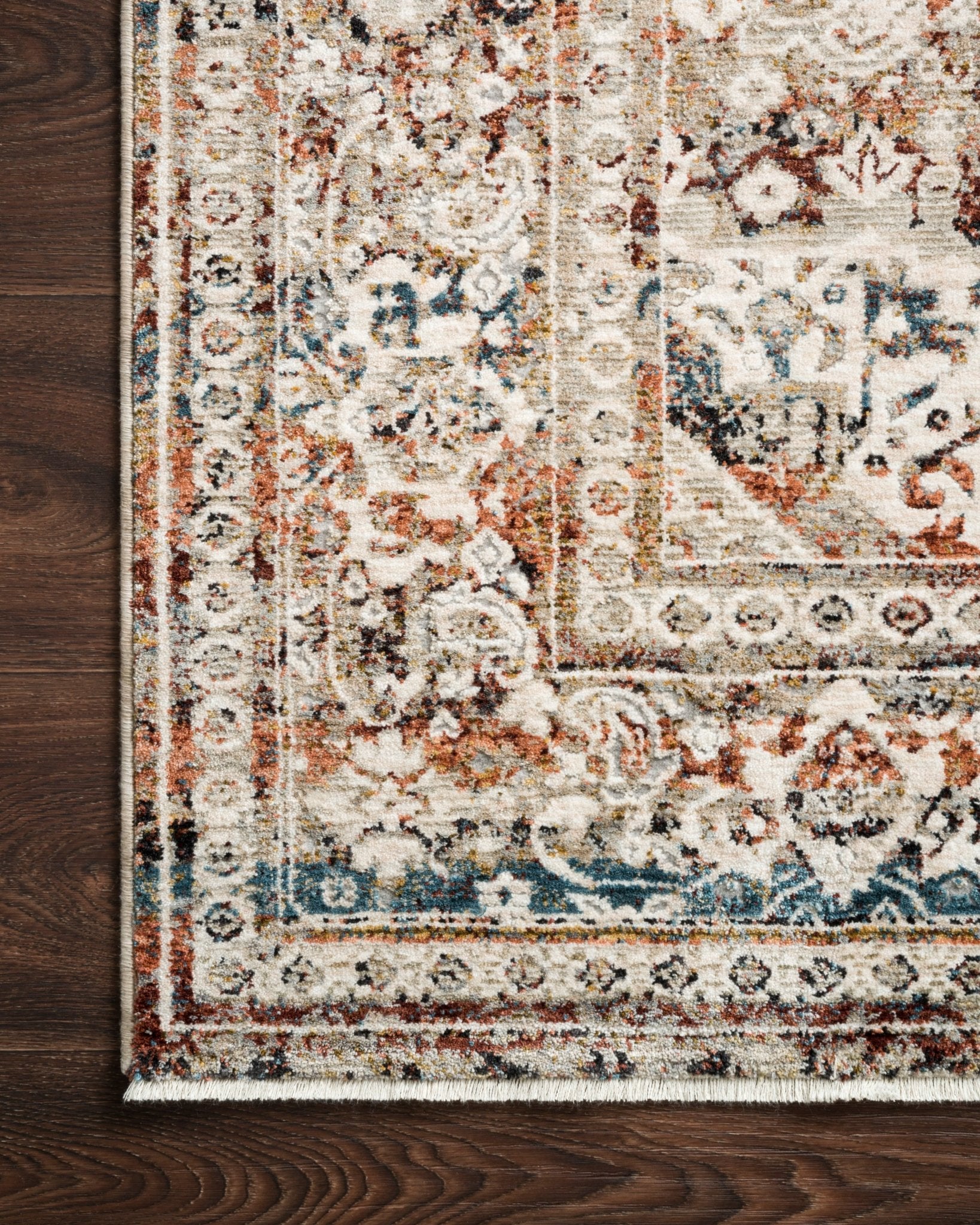 Loloi Theia Taupe / Brick Area Rug White Cliff Studio Area Rug