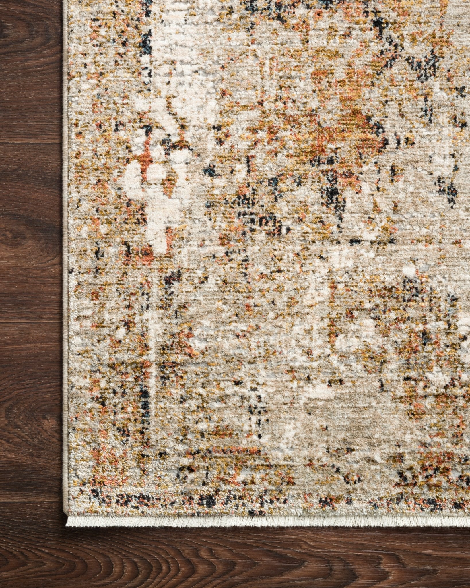 Theia Rug Taupe Gold Area Rug - Power-Loomed Fringe - Loloi – White Cliff Studio