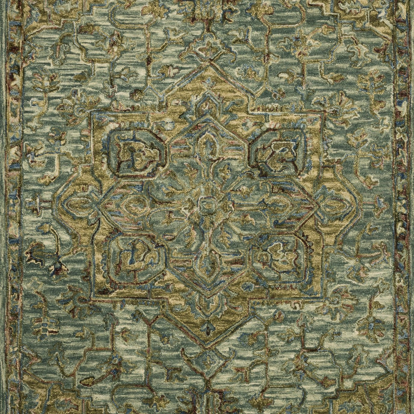 Loloi Victoria Dark Green / Tobacco Sample Rug White Cliff Studio Sample Rug