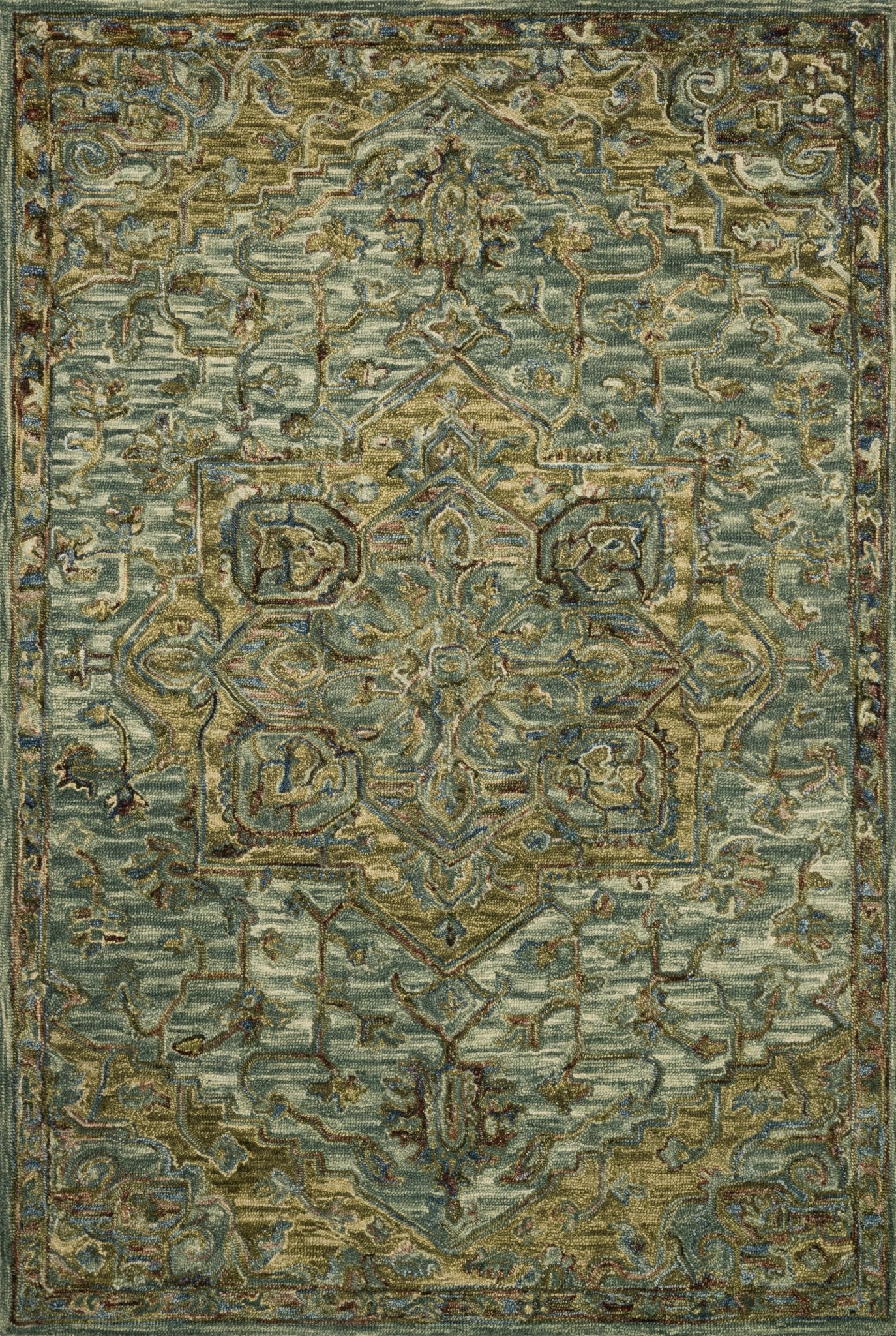 Loloi Victoria Dark Green / Tobacco Sample Rug White Cliff Studio Sample Rug