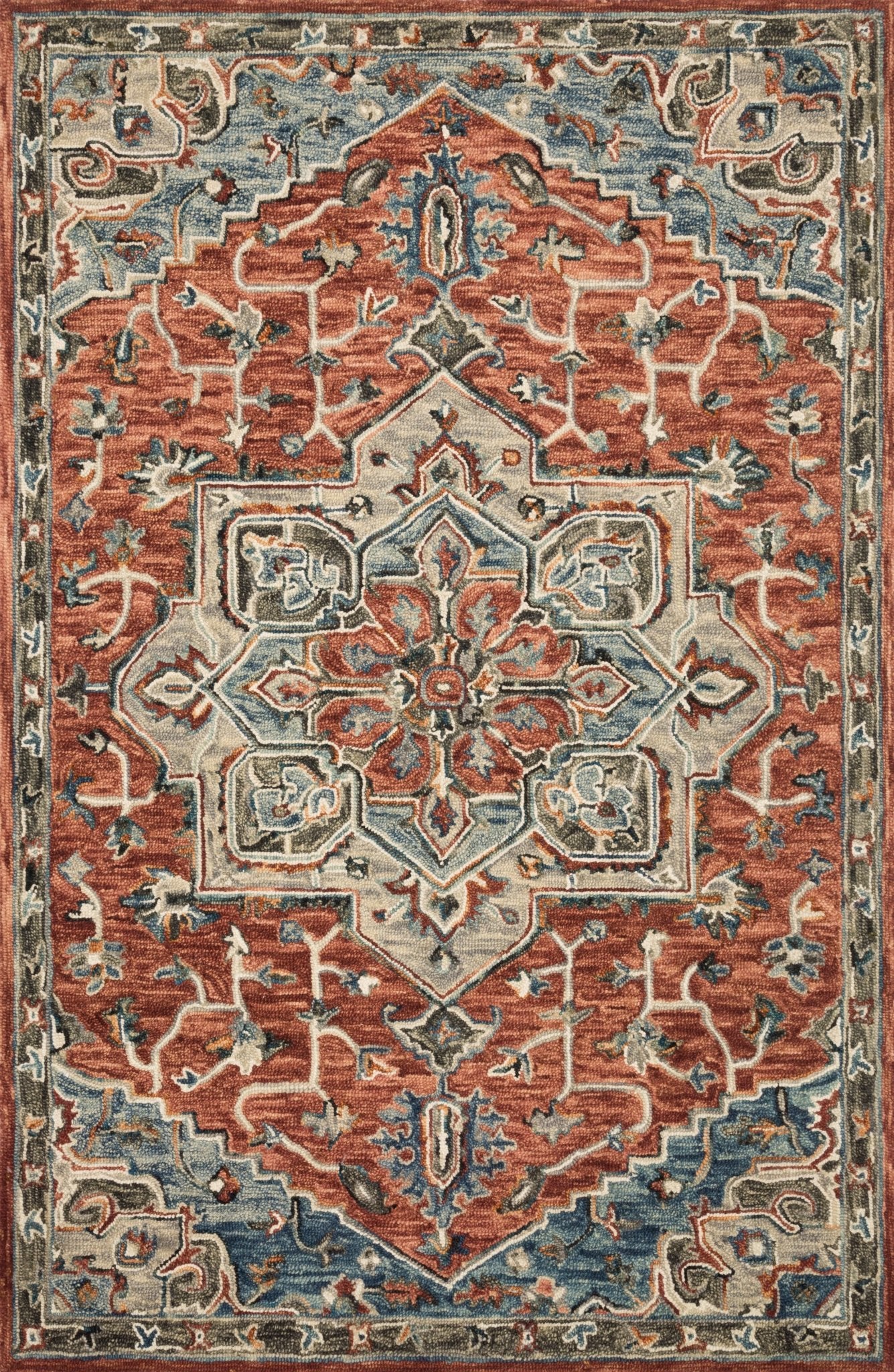 Loloi Victoria Red / Multi Sample Rug White Cliff Studio Sample Rug