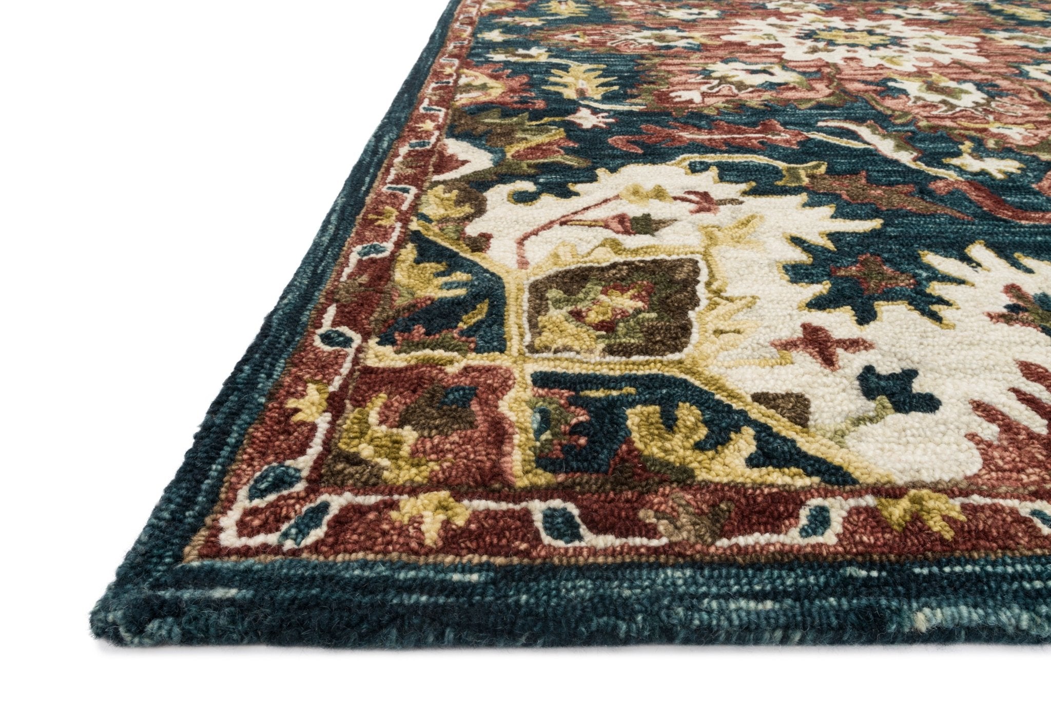Loloi Victoria Teal / Raspberry Sample Rug White Cliff Studio Sample Rug