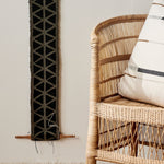 Longevity Bogolan Wall Totem in Grey with Black Triangles