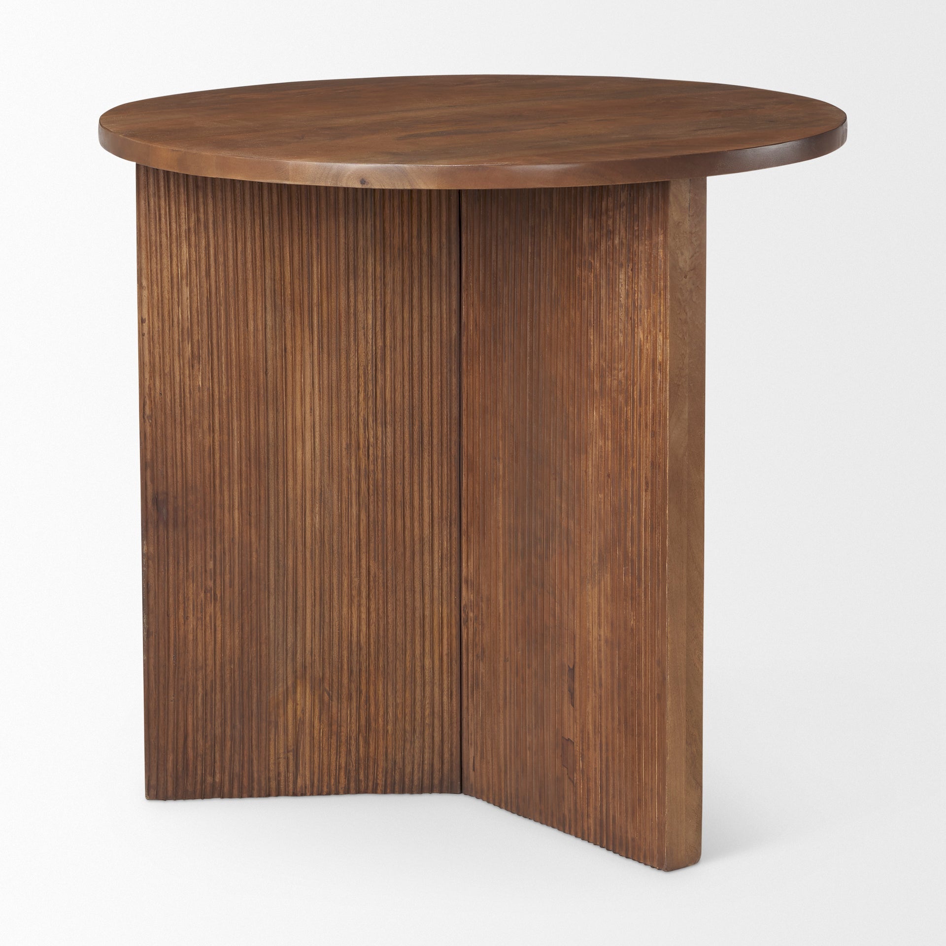 Loreo Round Tabletop with Fluted Accent Table