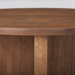 Loreo Round Tabletop with Fluted Accent Table