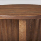 Loreo Round Tabletop with Fluted Accent Table