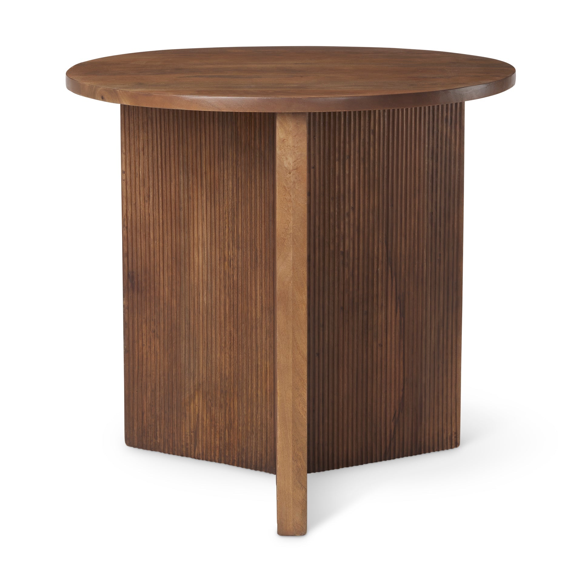 Loreo Round Tabletop with Fluted Accent Table