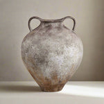 Lucero Textured Stone Vase - White Rustic Contemporary 21.6H