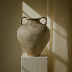 Lucero Textured Stone Vase - White Rustic Contemporary 21.6H
