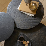 Luna coffee table - varnished Minerals - Lava linear Whisky - round White Cliff Studio COFFEE TABLE