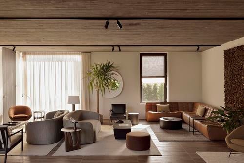 Luna coffee table - varnished Minerals - Lava Whisky - round White Cliff Studio COFFEE TABLE