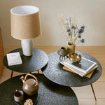 Luna coffee table - varnished Minerals - Lava Whisky - round White Cliff Studio COFFEE TABLE