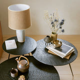 Luna coffee table - varnished Minerals - Lava Whisky - round White Cliff Studio COFFEE TABLE