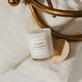 Luxury Getaway Soy Candle - White Jar - 11 oz White Cliff Studio Candles and Candle Accessories