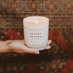 Luxury Getaway Soy Candle - White Jar - 11 oz White Cliff Studio Candles and Candle Accessories