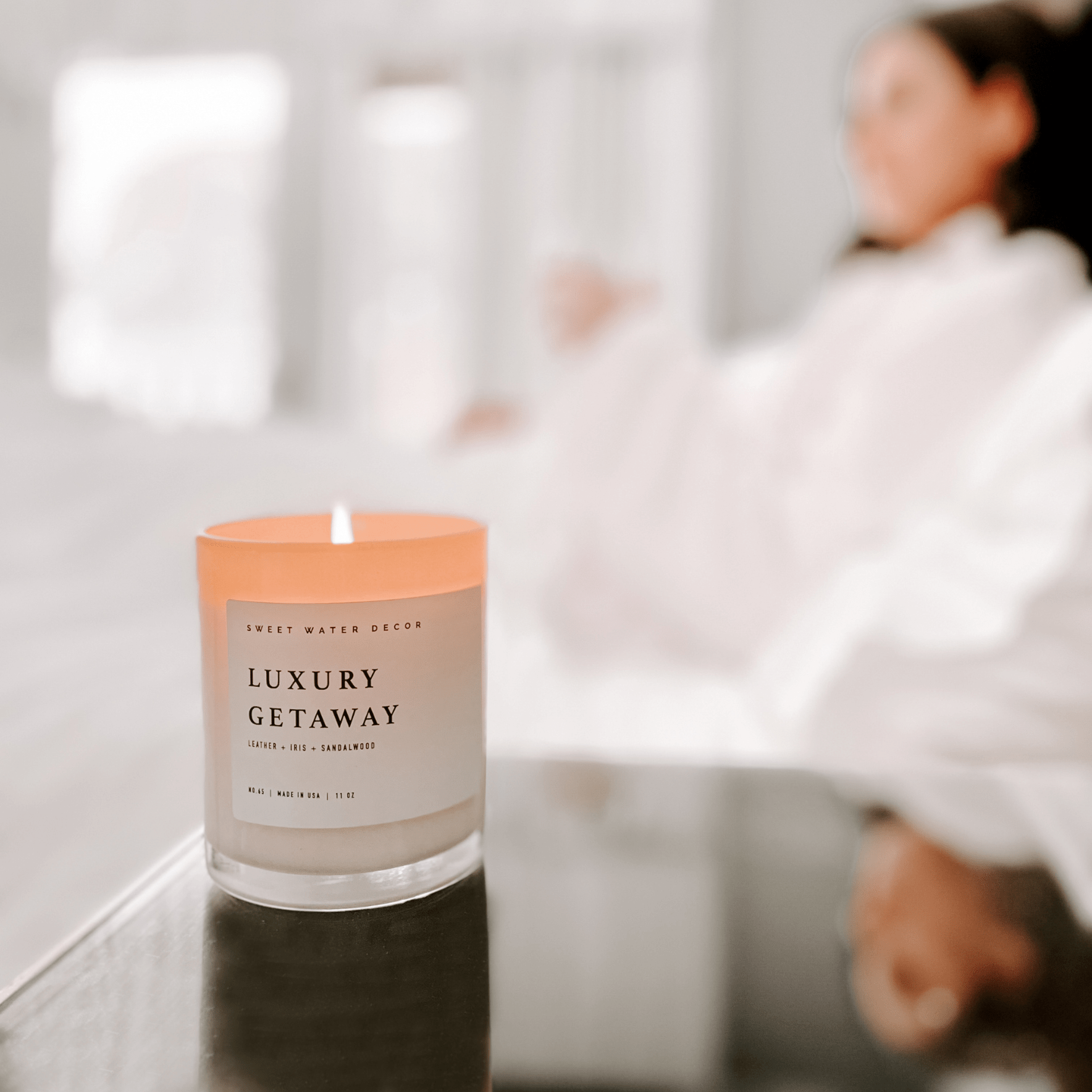 Luxury Getaway Soy Candle - White Jar - 11 oz White Cliff Studio Candles and Candle Accessories