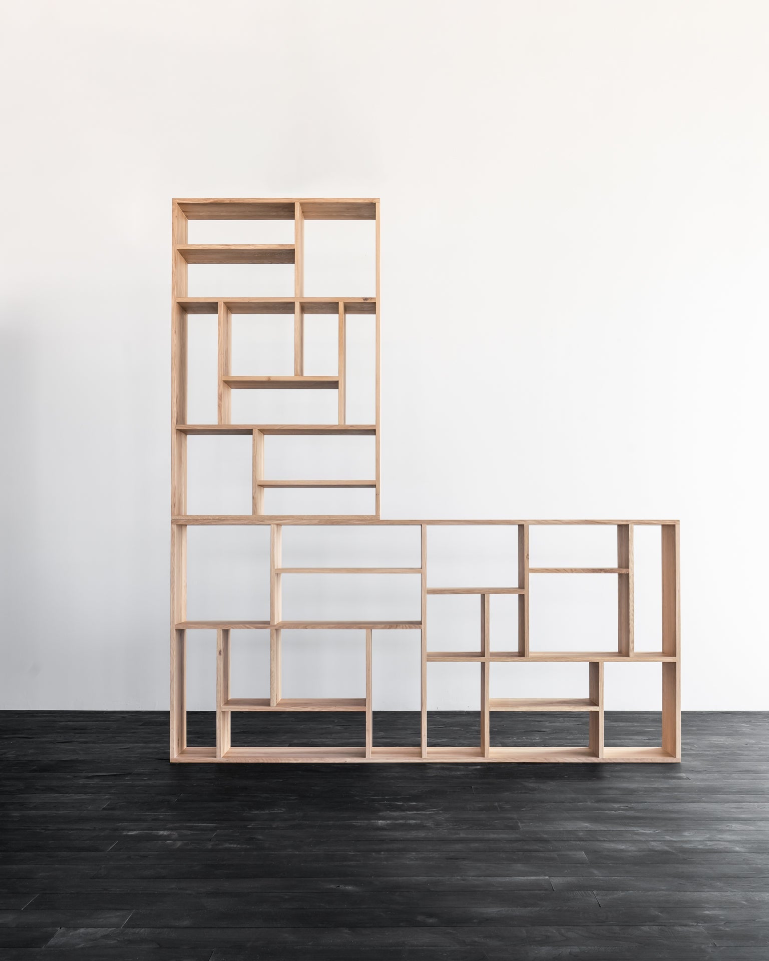 M rack - oak - small White Cliff Studio Wall Shelf