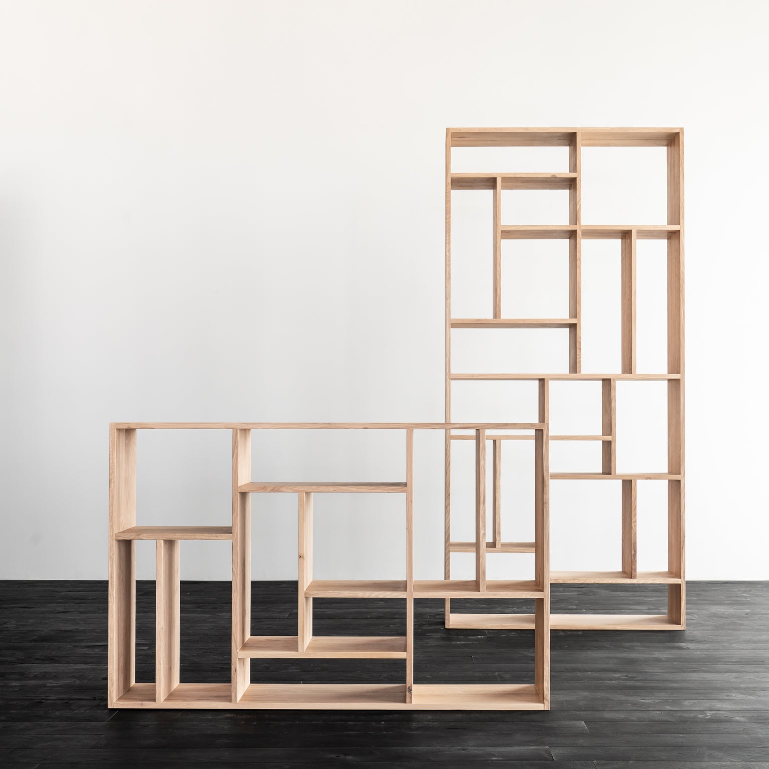 M rack - oak - small White Cliff Studio Wall Shelf