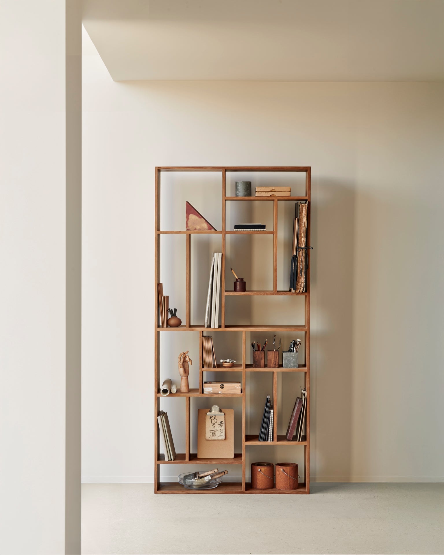 M rack - teak White Cliff Studio Wall Shelf