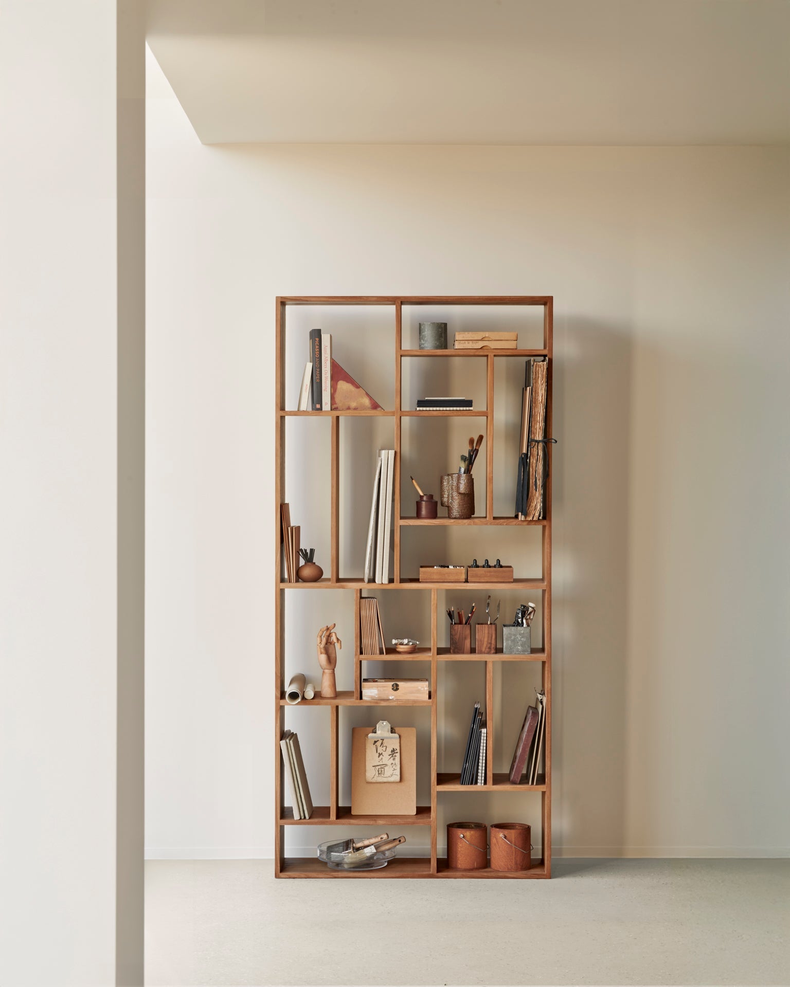 M rack - teak White Cliff Studio Wall Shelf