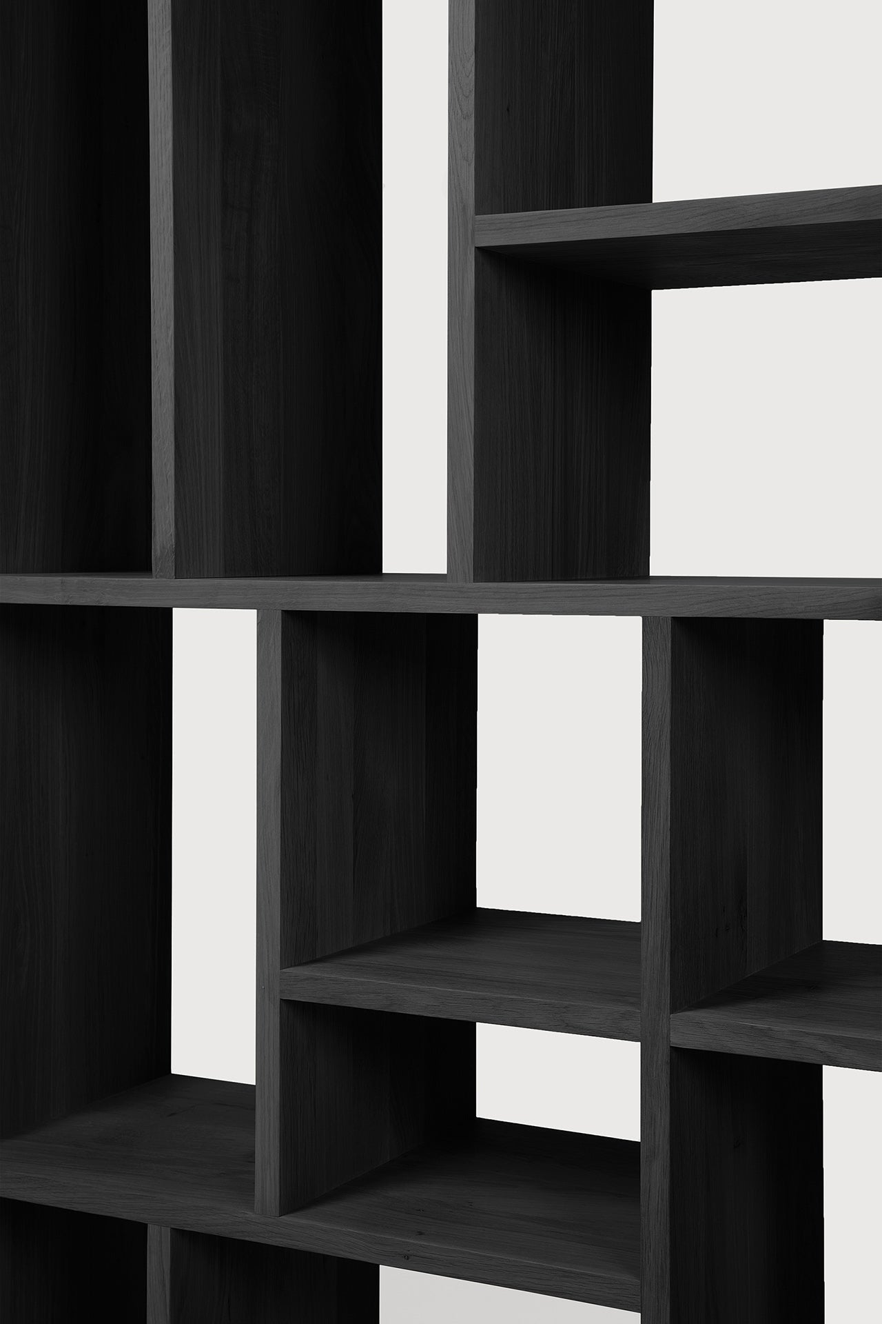 M rack - varnished oak - black White Cliff Studio Wall Shelf