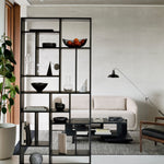 M rack - varnished oak - black White Cliff Studio Wall Shelf