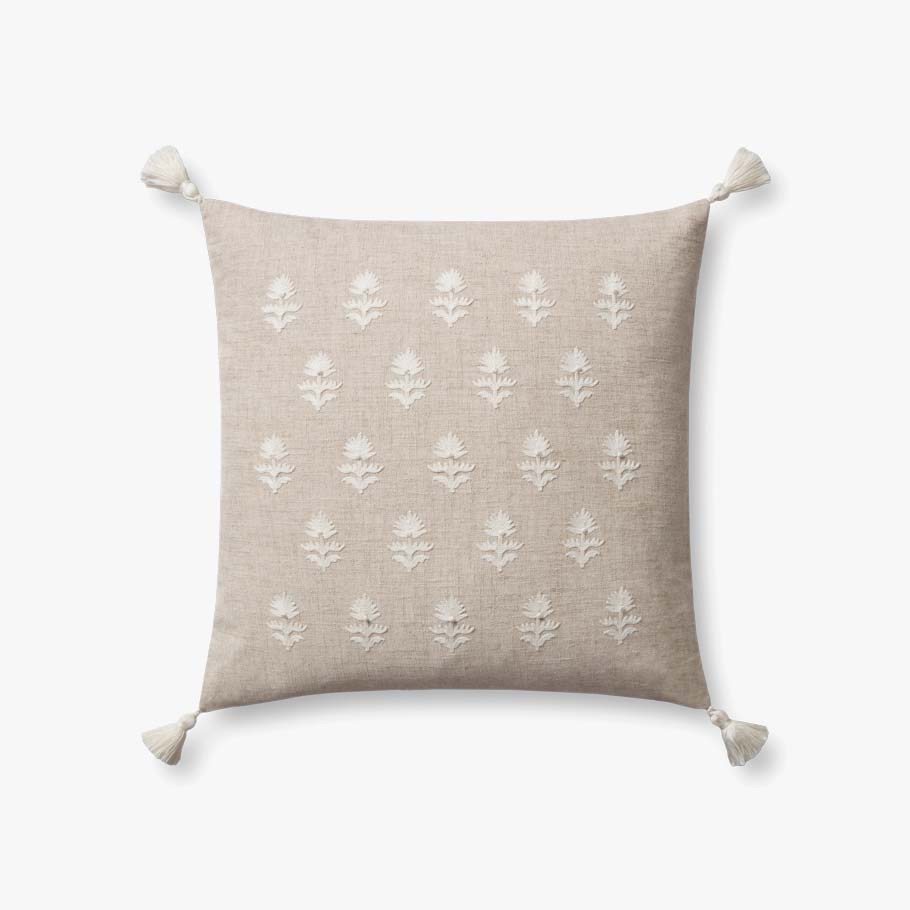 Magnolia Home by Joanna Gaines x Loloi Addison Natural / Ivory Pillow White Cliff Studio Throw Pillows