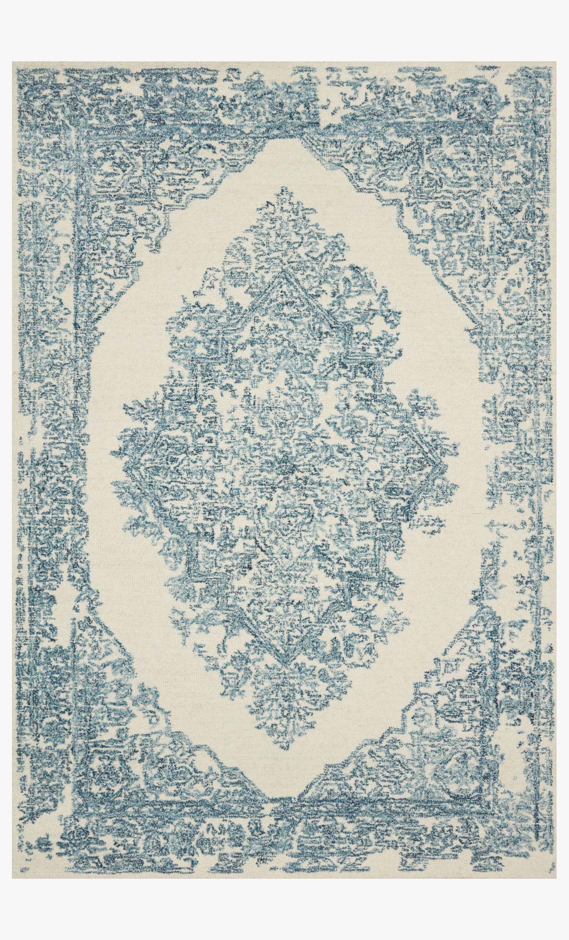 Magnolia Home by Joanna Gaines x Loloi Annie White / Blue Rug White Cliff Studio Area Rugs