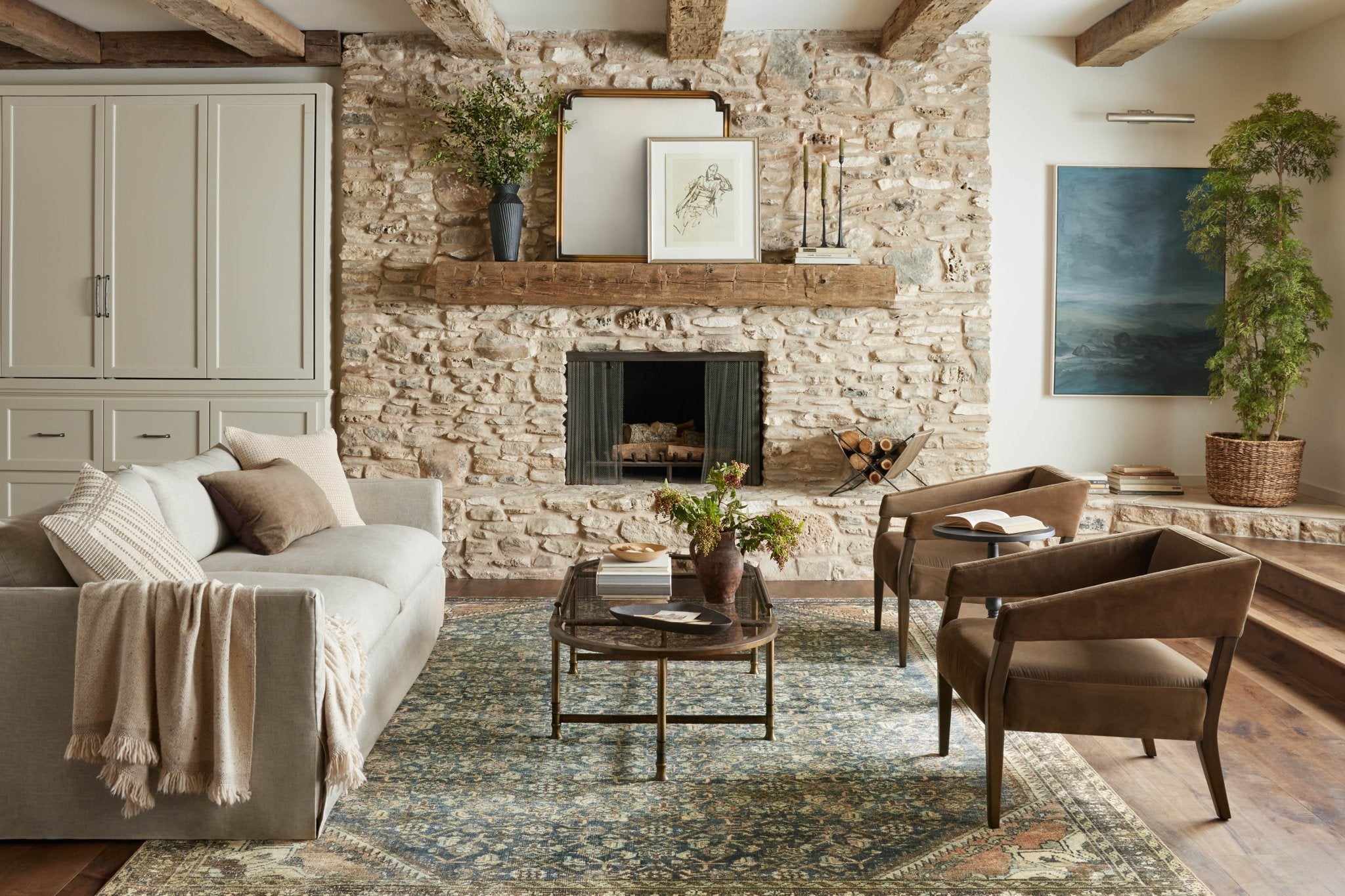 Magnolia Home by Joanna Gaines x Loloi Banks Denim / Clay Rug White Cliff Studio Rugs