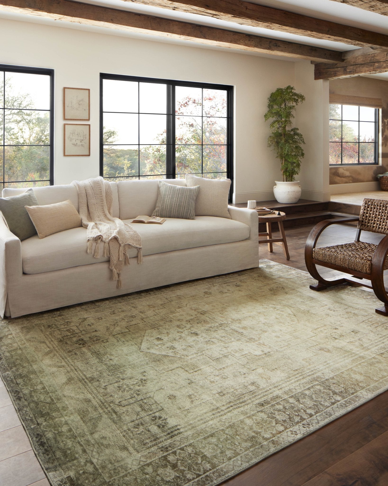 Magnolia Home by Joanna Gaines x Loloi Banks Natural / Granite Rug White Cliff Studio Rugs