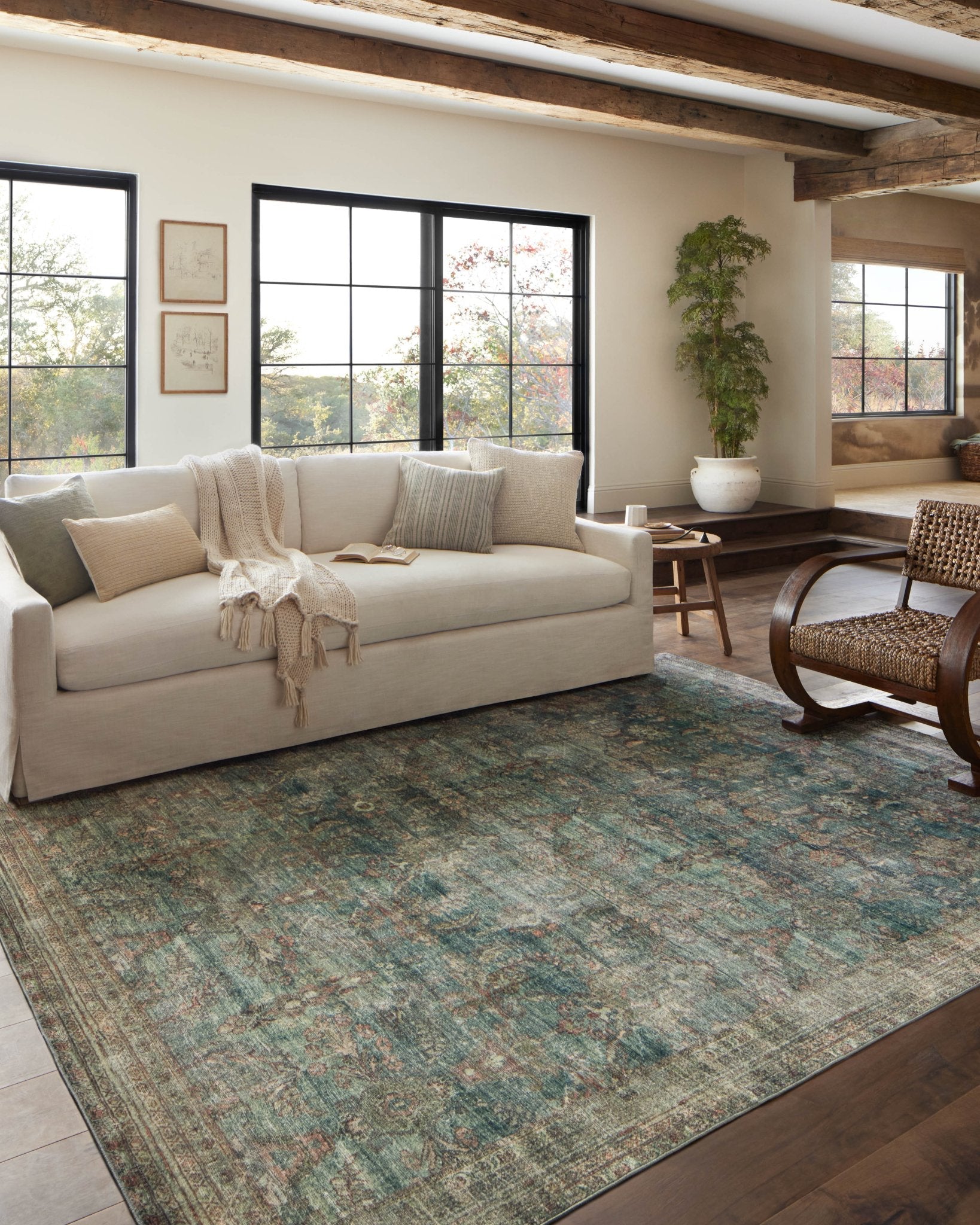 Magnolia Home by Joanna Gaines x Loloi Banks Ocean / Spice Rug White Cliff Studio Rugs