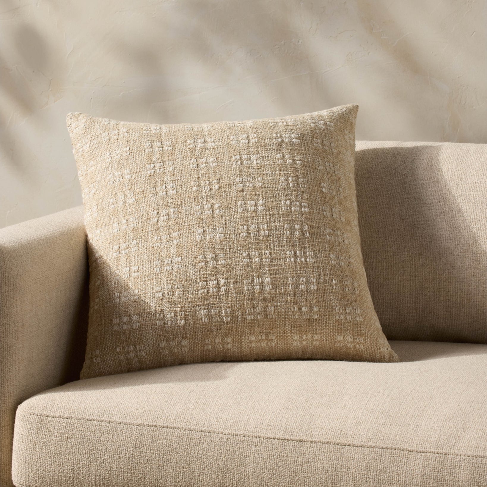 Magnolia Home by Joanna Gaines x Loloi Bryn PMH0062 Beige 22'' x 22'' Cover Only Pillow