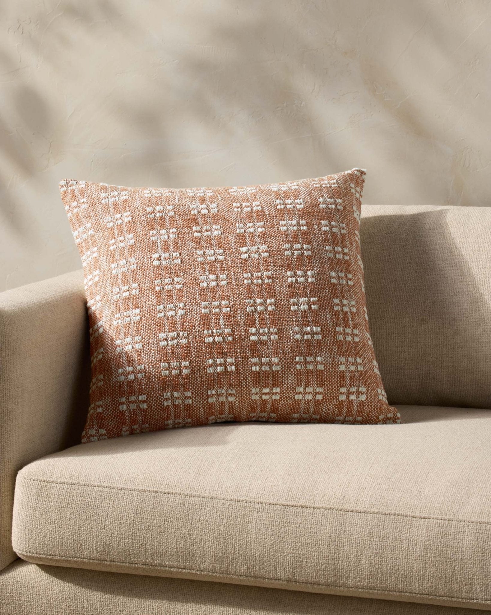Magnolia Home by Joanna Gaines x Loloi Bryn Rust Pillow White Cliff Studio Throw Pillows
