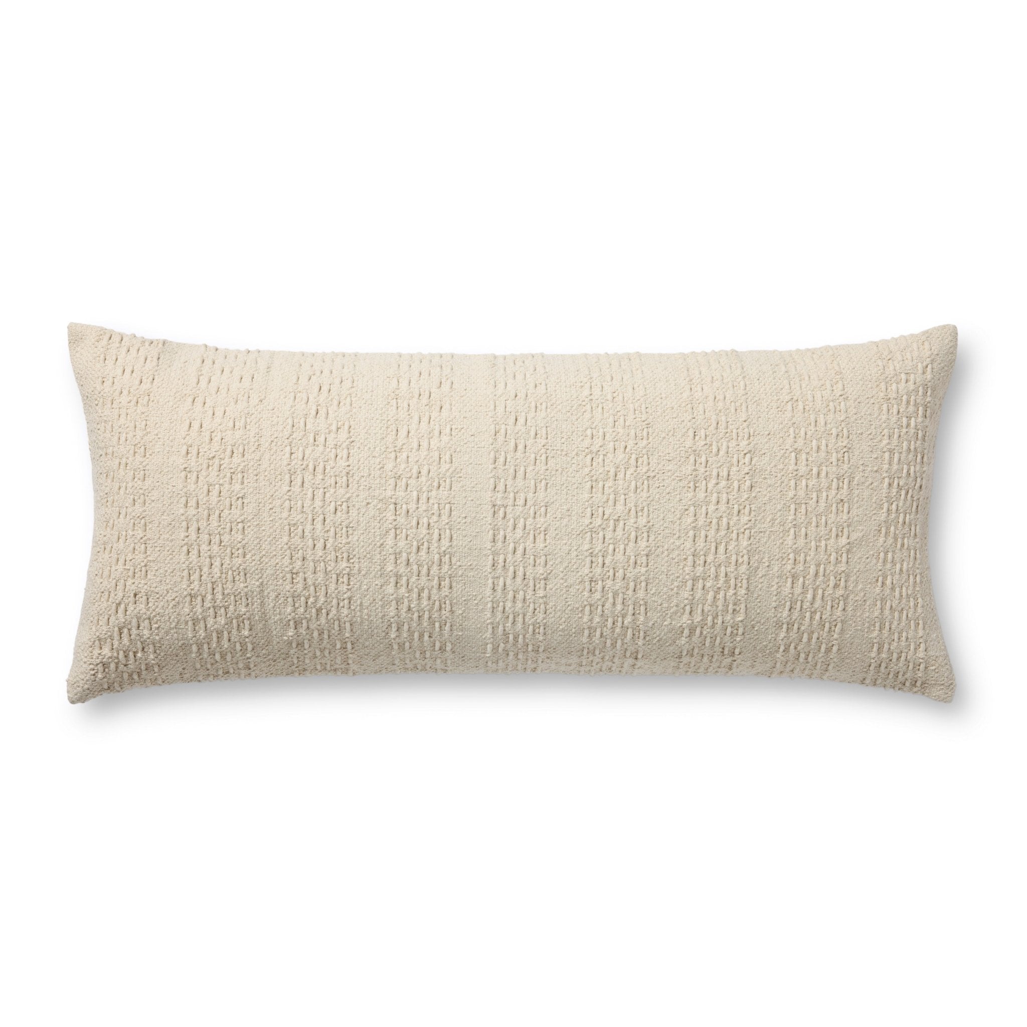 Magnolia Home by Joanna Gaines x Loloi Cameron Ivory 13'' x 35'' Pillow Cover Only White Cliff Studio Throw Pillows