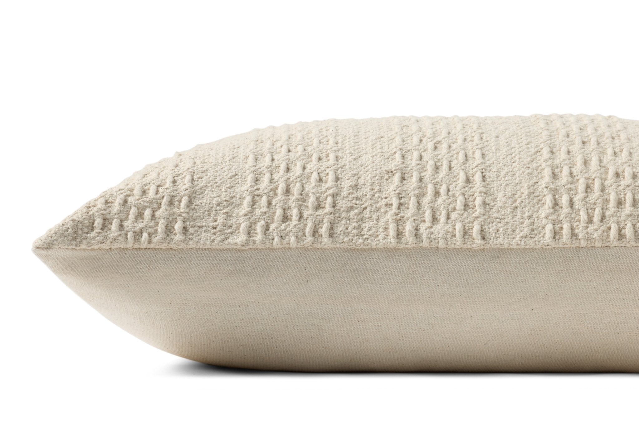 Magnolia Home by Joanna Gaines x Loloi Cameron Ivory 13'' x 35'' Pillow Cover Only White Cliff Studio Throw Pillows