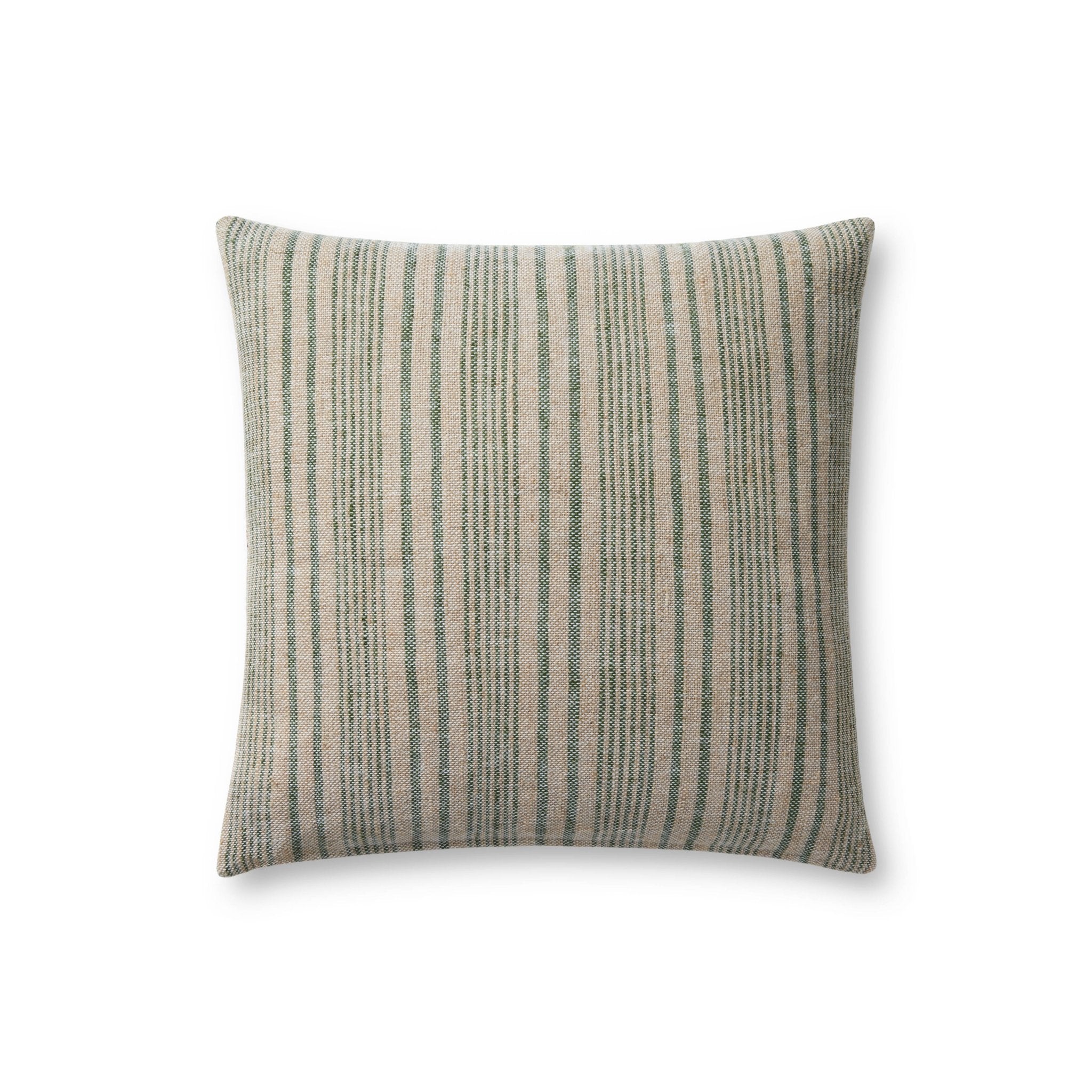 Magnolia Home by Joanna Gaines x Loloi Elaine Beige / Sage 18'' x 18'' Cover w/Down Pillow White Cliff Studio Throw Pillows