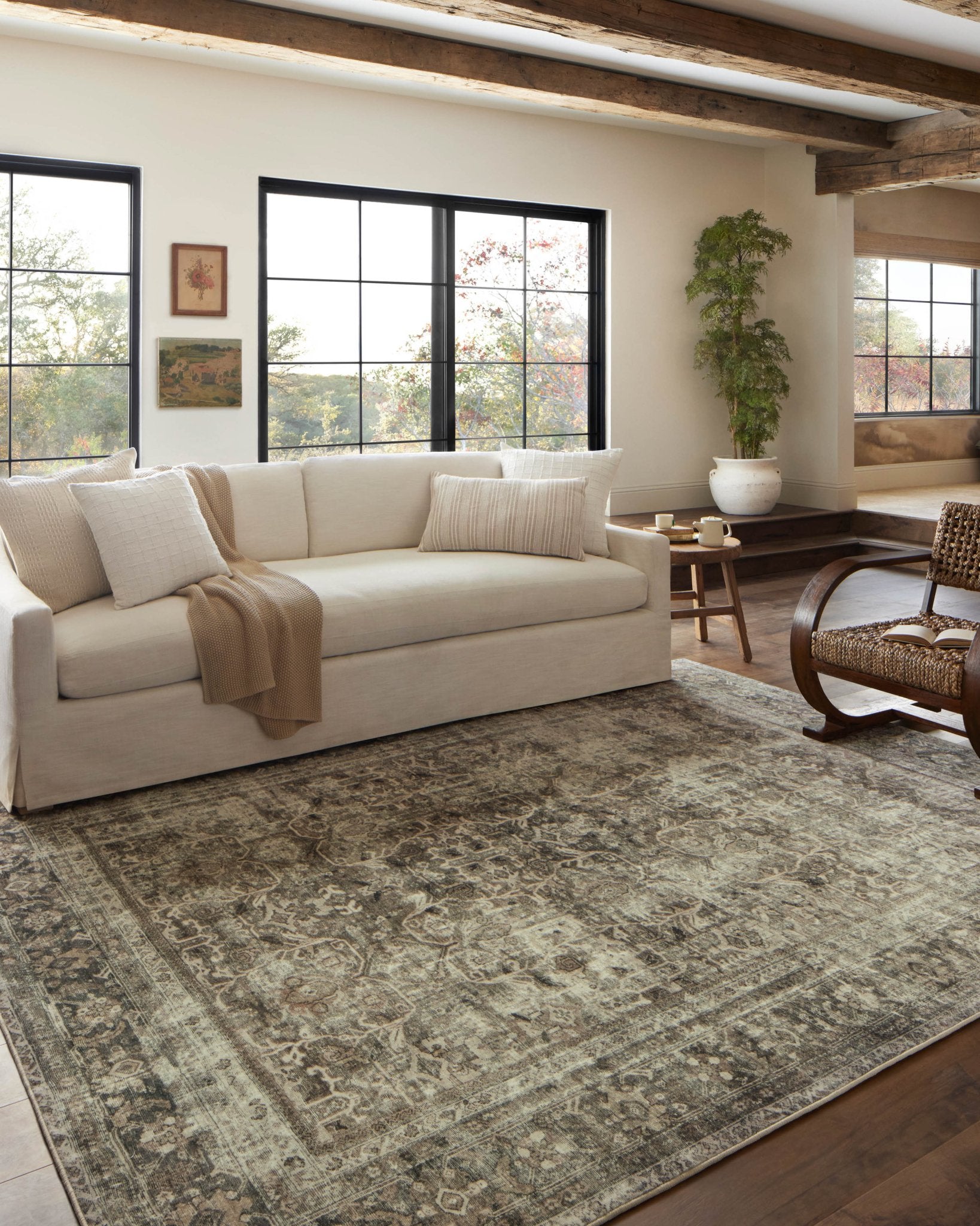 Magnolia Home by Joanna Gaines x Loloi Elaine Cream / Beige 16'' x 26'' Cover w/Poly Pillow White Cliff Studio Throw Pillows