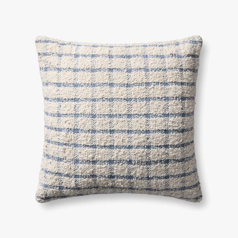 Magnolia Home by Joanna Gaines x Loloi Erin Ivory / Blue Pillow White Cliff Studio Throw Pillows