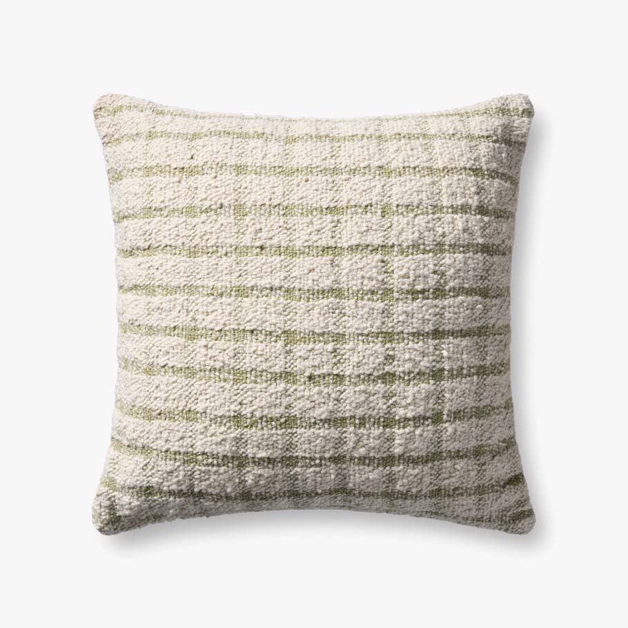 Magnolia Home by Joanna Gaines x Loloi Erin Ivory / Green Pillow White Cliff Studio Throw Pillows