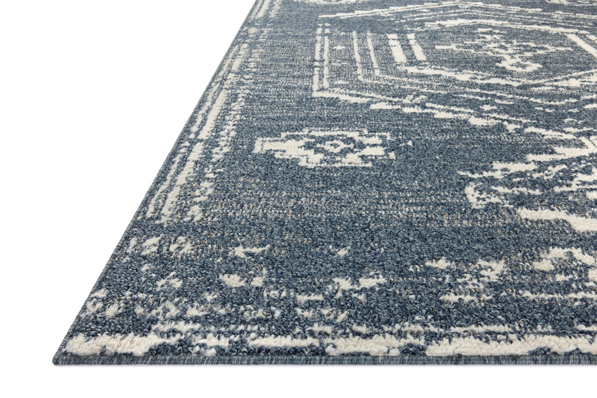 Magnolia Home by Joanna Gaines x Loloi Gigi Denim / Ivory 18" x 18" Sample Rug White Cliff Studio Area Rugs
