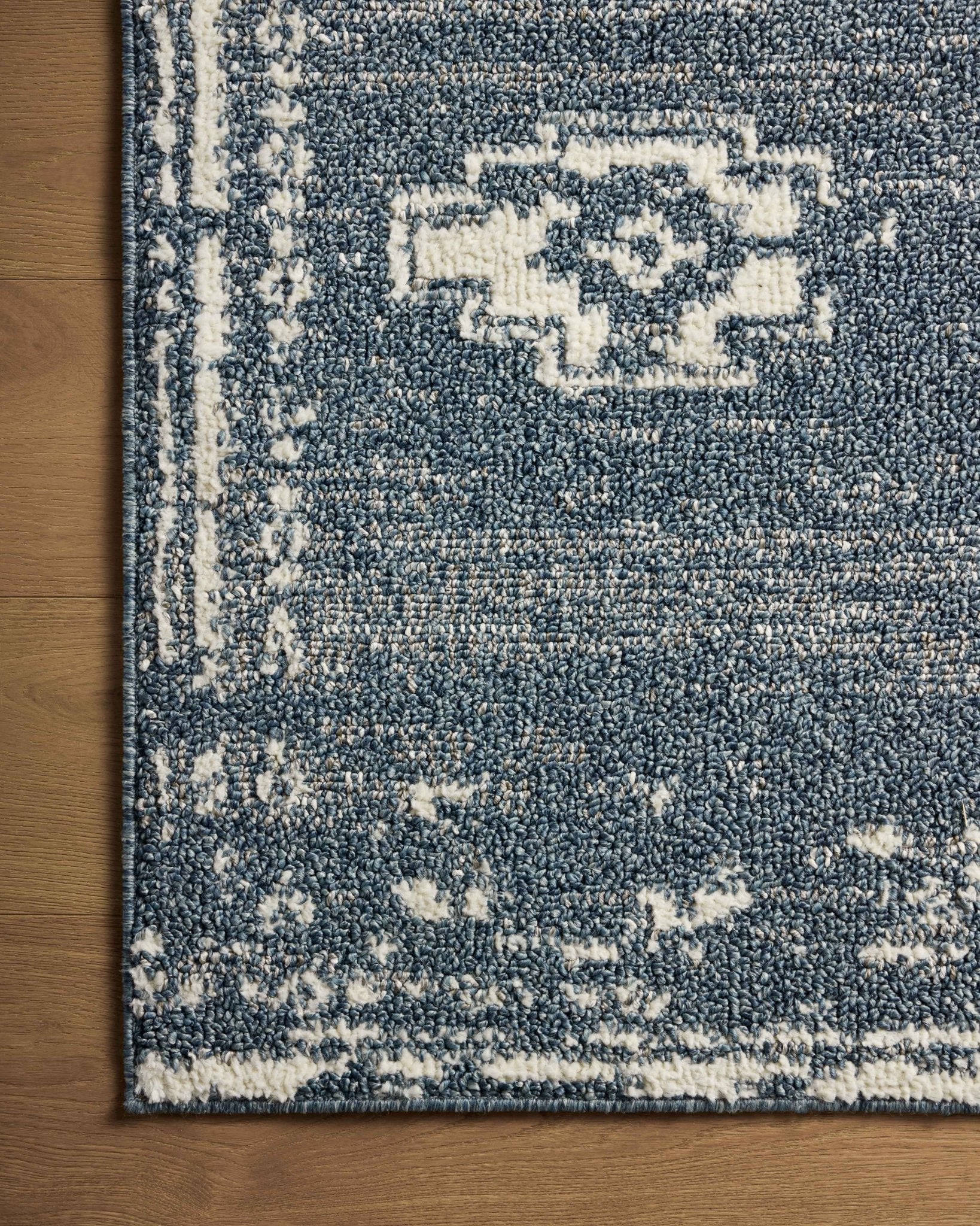 Magnolia Home by Joanna Gaines x Loloi Gigi Denim / Ivory 18" x 18" Sample Rug White Cliff Studio Area Rugs