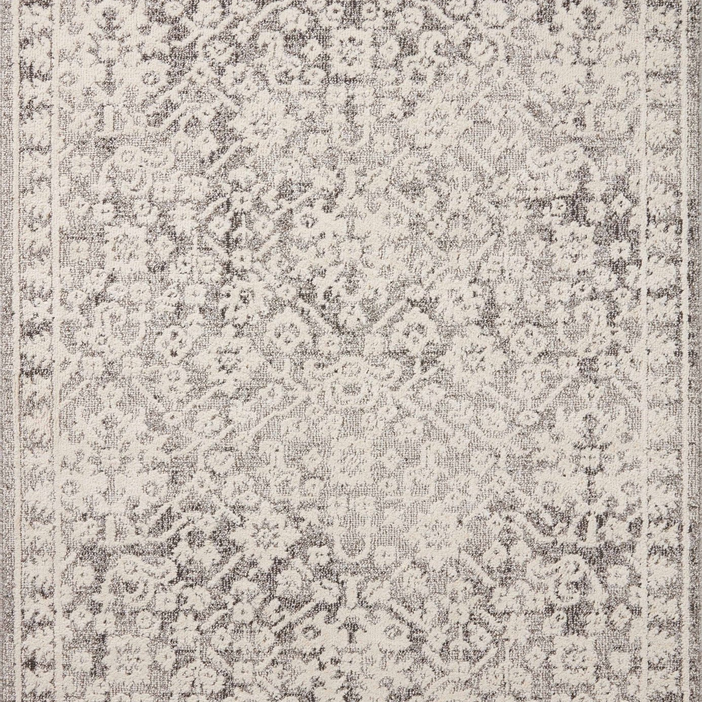 Magnolia Home by Joanna Gaines x Loloi Gigi Grey / Ivory 18" x 18" Sample Rug White Cliff Studio Area Rugs