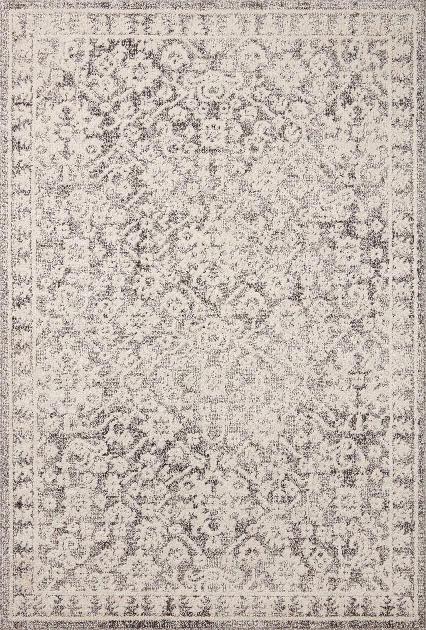 Magnolia Home by Joanna Gaines x Loloi Gigi Grey / Ivory 18" x 18" Sample Rug White Cliff Studio Area Rugs