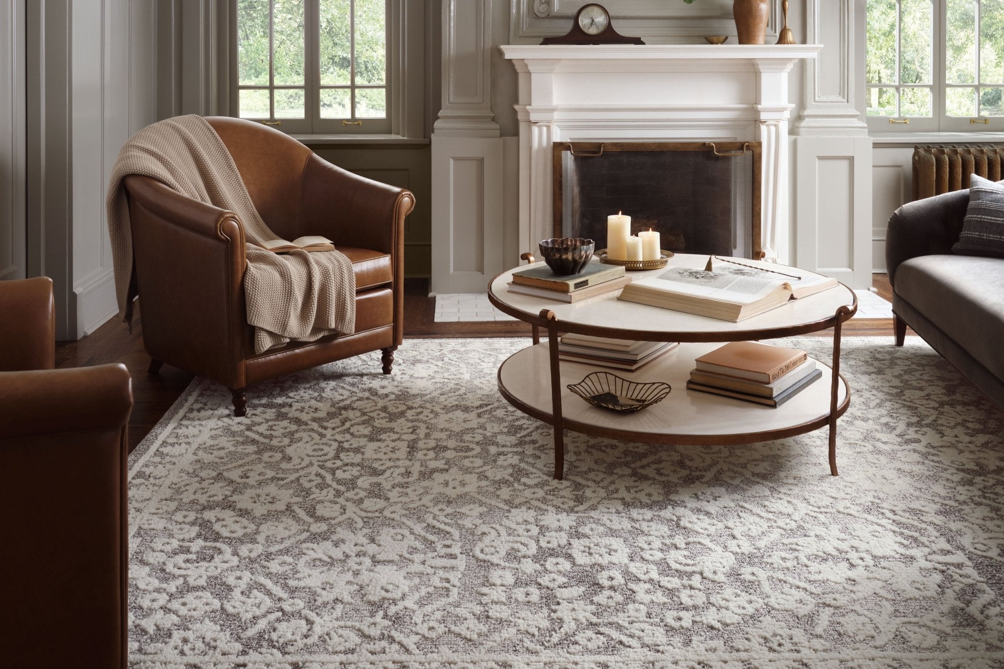 Magnolia Home by Joanna Gaines x Loloi Gigi Grey / Ivory 18" x 18" Sample Rug White Cliff Studio Area Rugs