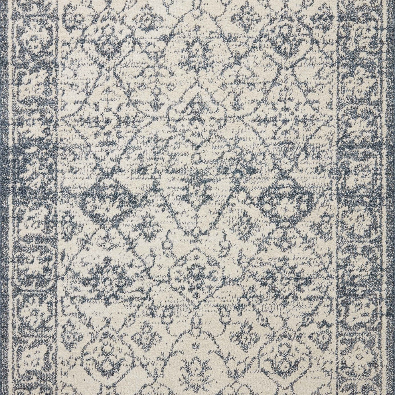 Magnolia Home by Joanna Gaines x Loloi Gigi Ivory / Blue 18" x 18" Sample Rug White Cliff Studio Area Rugs