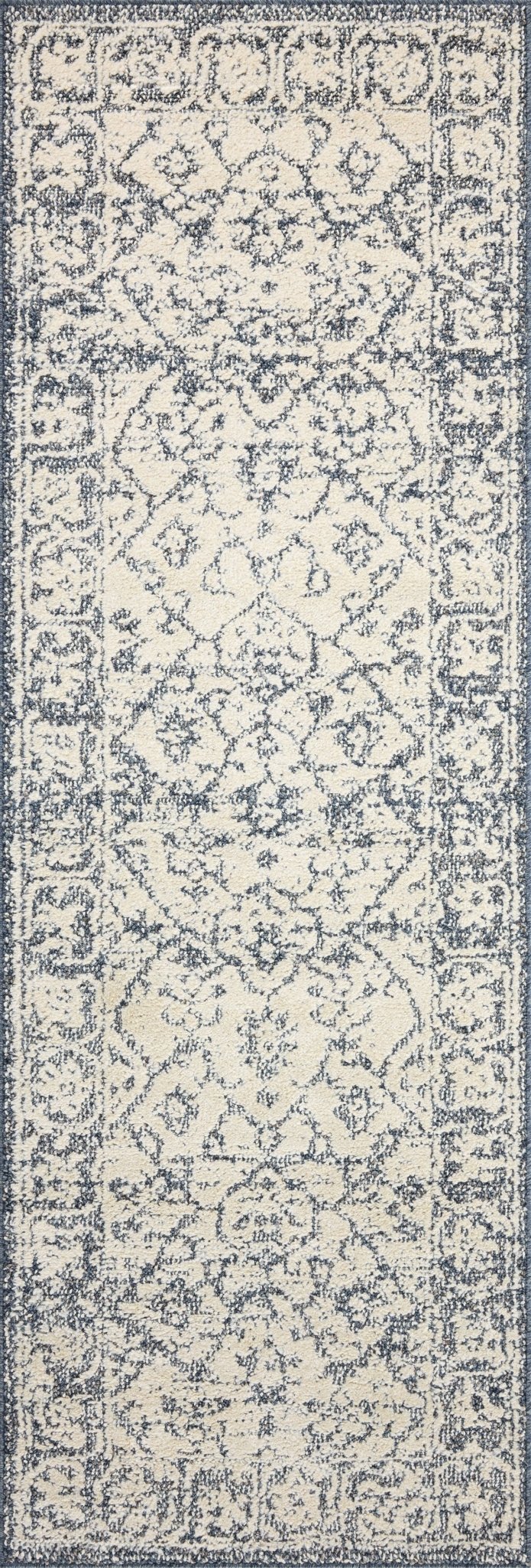 Magnolia Home by Joanna Gaines x Loloi Gigi Ivory / Blue 18" x 18" Sample Rug White Cliff Studio Area Rugs