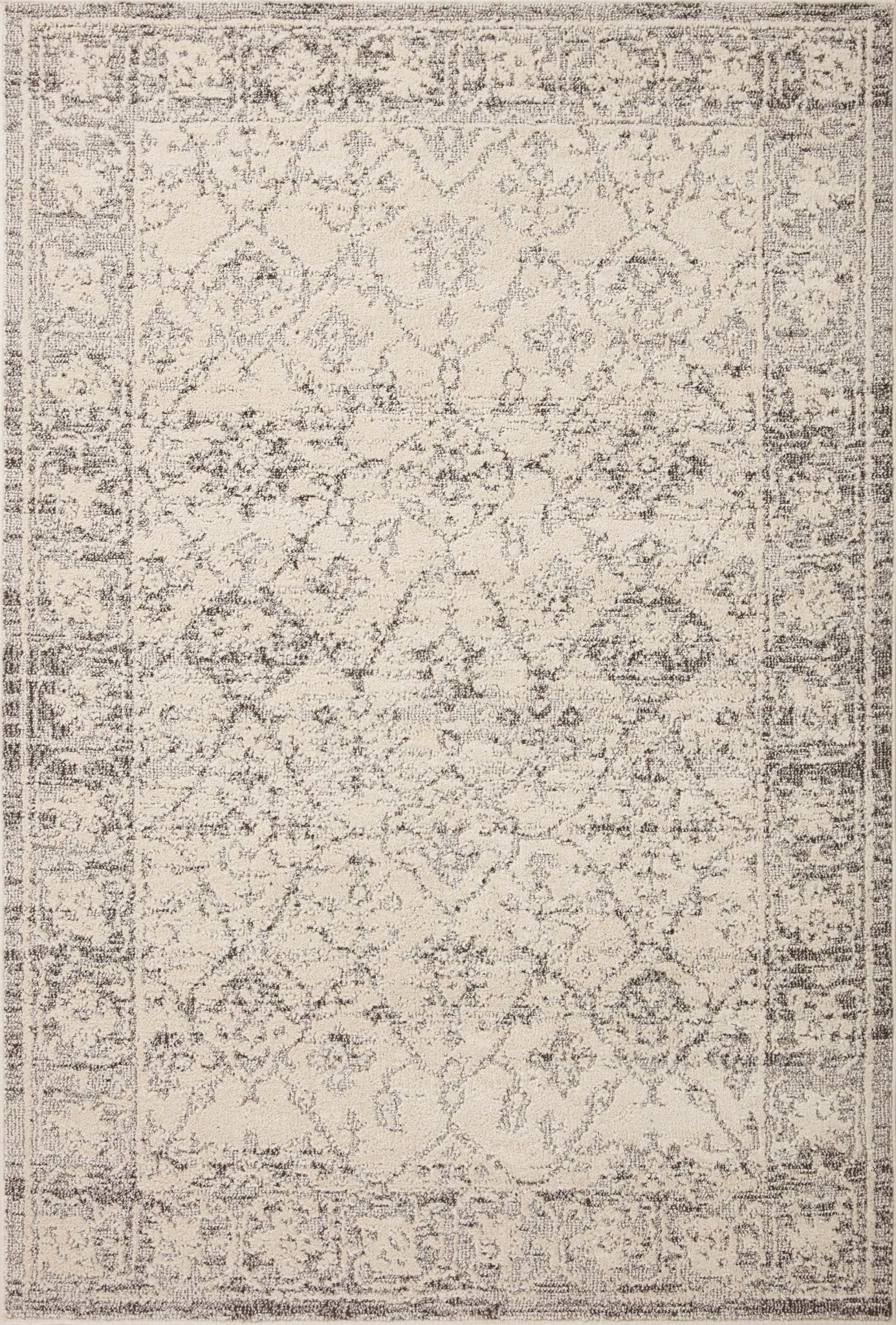 Magnolia Home by Joanna Gaines x Loloi Gigi Ivory / Stone 18" x 18" Sample Rug White Cliff Studio Area Rugs