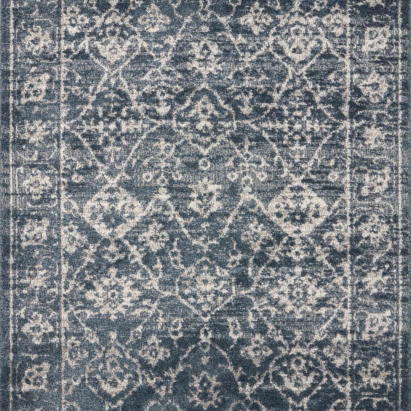 Magnolia Home by Joanna Gaines x Loloi Gigi Navy / Stone 18" x 18" Sample Rug White Cliff Studio Area Rugs