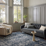 Magnolia Home by Joanna Gaines x Loloi Gigi Navy / Stone 18" x 18" Sample Rug White Cliff Studio Area Rugs