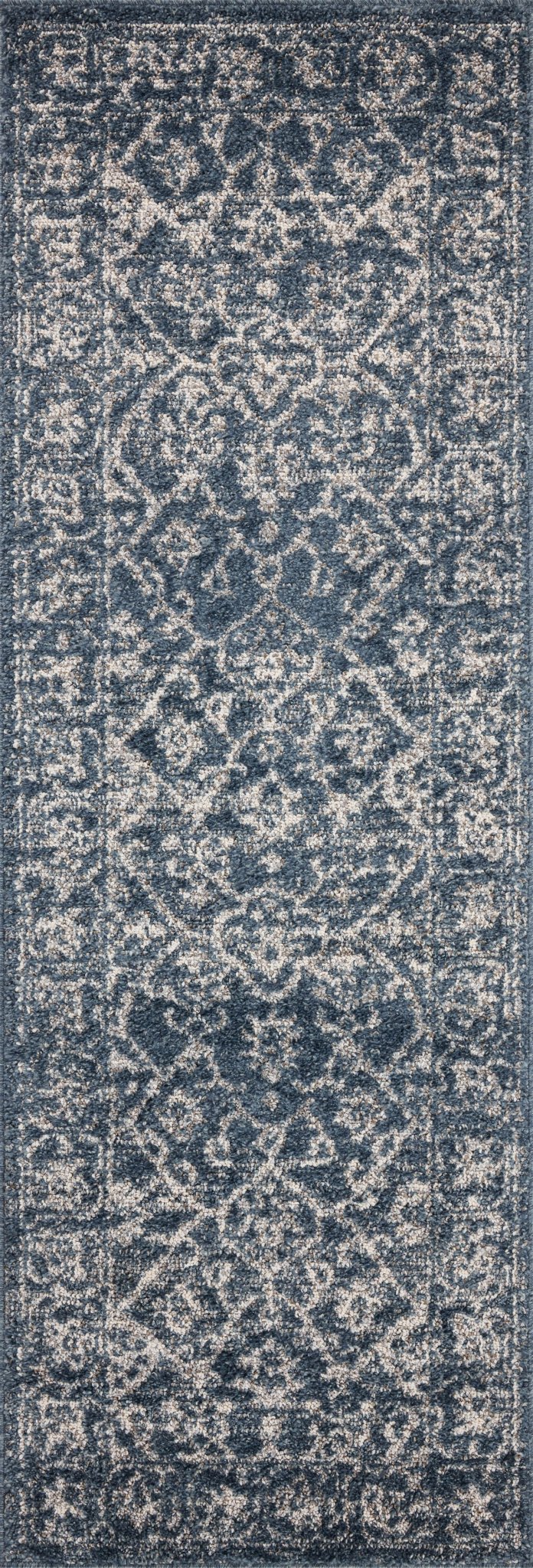 Magnolia Home by Joanna Gaines x Loloi Gigi Navy / Stone 18" x 18" Sample Rug White Cliff Studio Area Rugs